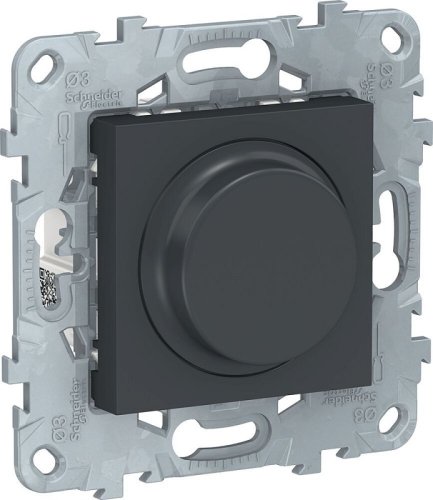 Светорегулятор поворотно-нажимной без рамки Schneider Electric Unica New 5-200Вт антрацит картинка